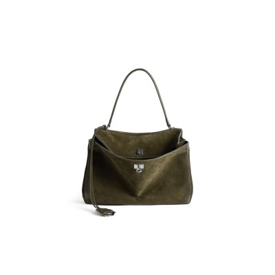 BALENCIAGA WOMEN'S RODEO HANDBAG MEDIUM IN KHAKI 7897722AB4G3503 (35*23.3*10.9cm)